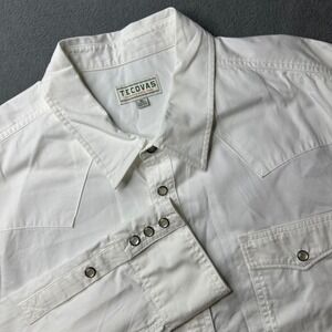 Tecovas Western Shirt Men XL White Pearl Snap Cotton Twill TECMFW22W20